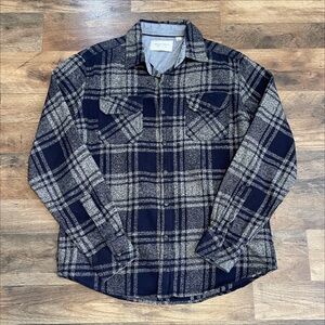 Paper Denim & Cloth | Men’s Plaid Flannel Shirt Gray Navy Size M